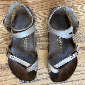 Birkenstock Yara Habana Leather Ankle Strap Toe Loop Sandals Women's US 9.5